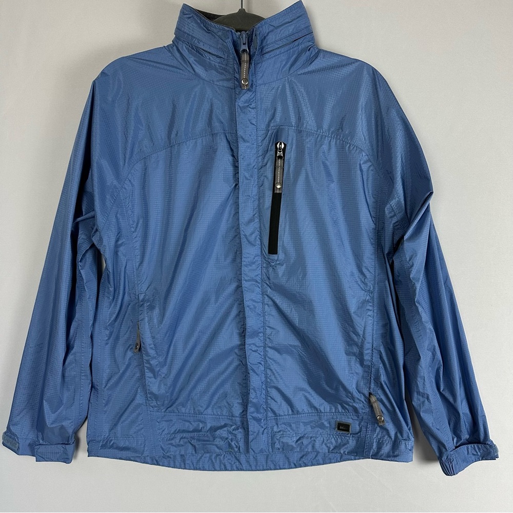 REI E1 Elements 100% Nylon rain jacket for girls or boys - size kids XL (16/18)